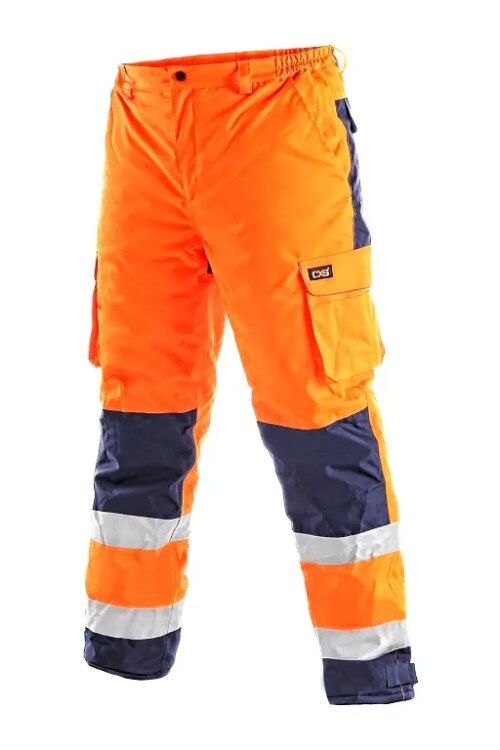 Kalhoty CXS CARDIFF, výstražné, zateplené, pánské, oranžové, vel. 2XL