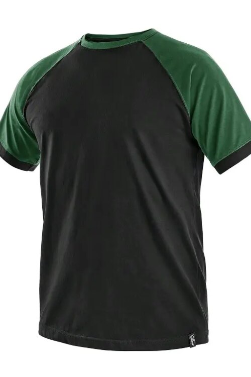 Tričko CXS OLIVER, krátký rukáv, černo-zelené, vel. S
