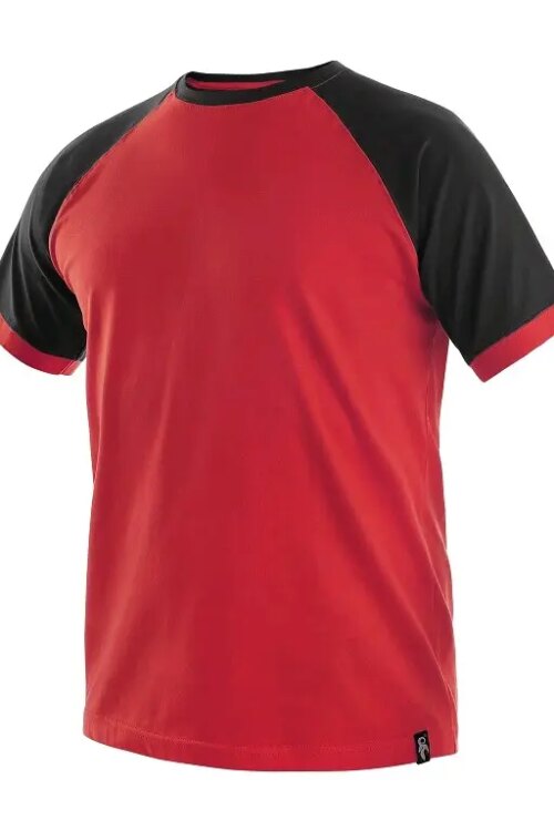 Tričko CXS OLIVER, krátký rukáv, červeno-černé, vel. 5XL