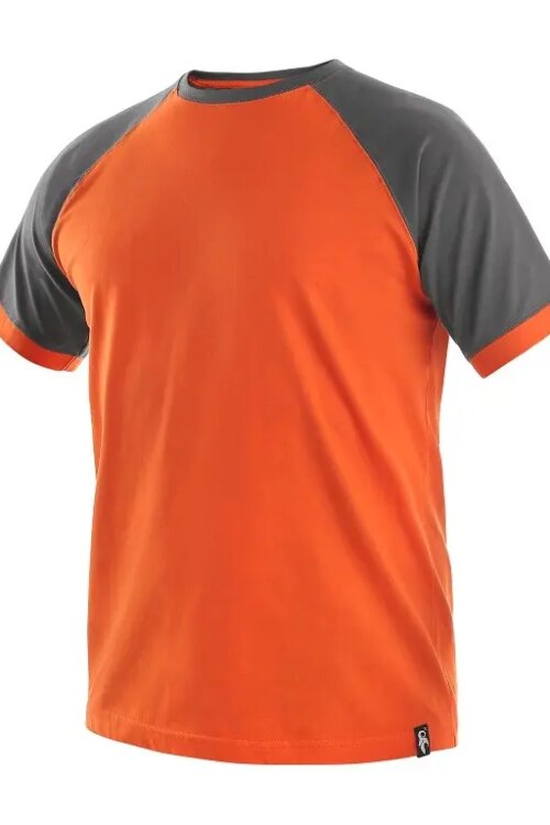 Tričko CXS OLIVER, krátký rukáv, oranžovo-šedé, vel. XL