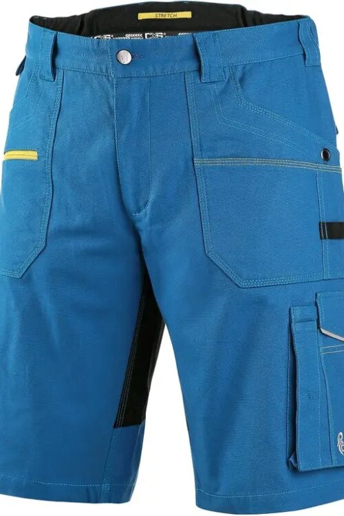 Working shorts CXS STRETCH, Men´s, bright blue – black, size: 66