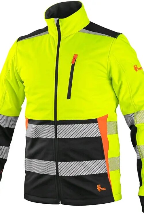 Bunda CXS BENSON, výstražná, softshell, žluto-černá, vel. 2XL