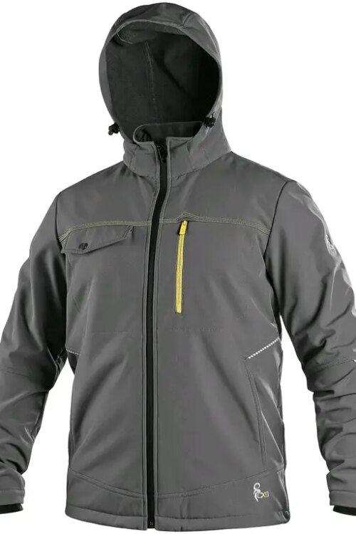 Bunda CXS STRETCH, pánská, softshell, šedá, vel. 2XL