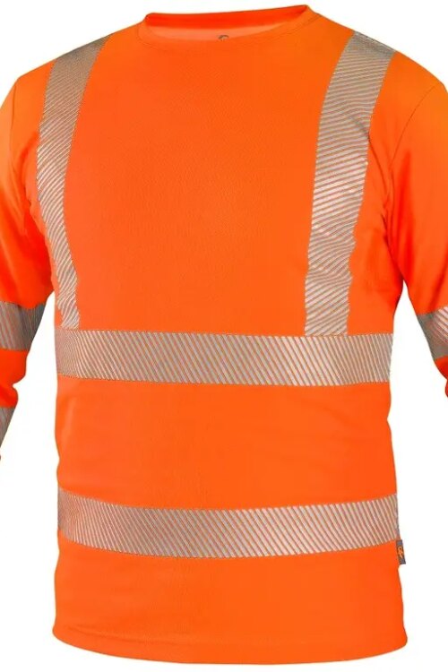 Tričko CXS OLDHAM, dlouhý rukáv, výstražné, pánské, oranžové, vel. 2XL